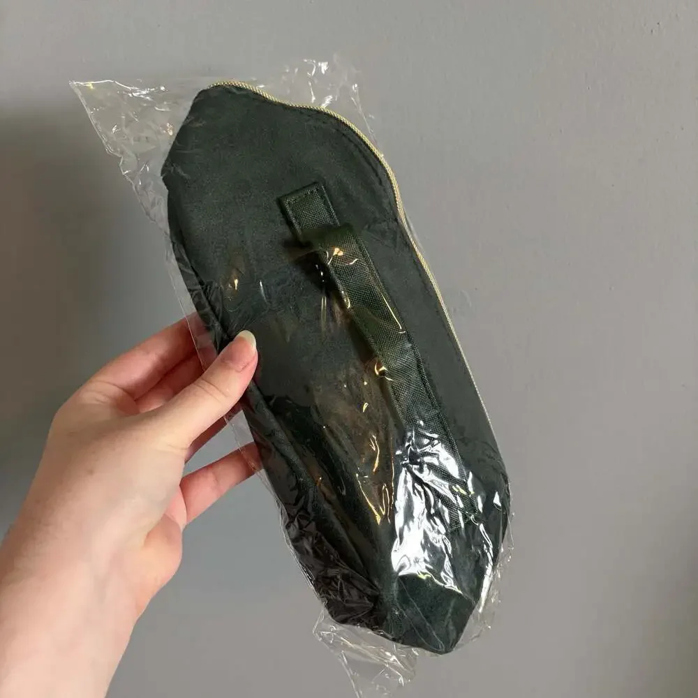 Green makeup pouch large size New